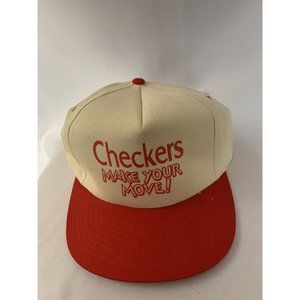 Checkers Make Your Move Vintage Trucker Snapback Adjustable Ball Cap Hat